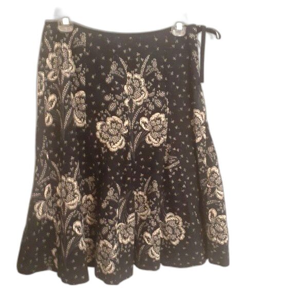 J. Crew navy blue summer skirt cotton boho 2 xs s paisley floral j.crew - Picture 3 of 8